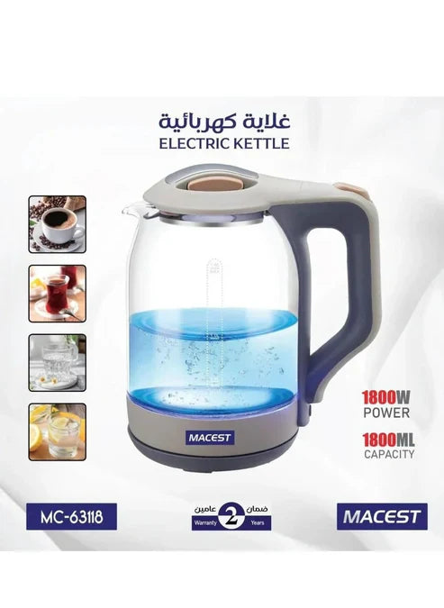 ماسيست - غلاية كهربائية زجاجية